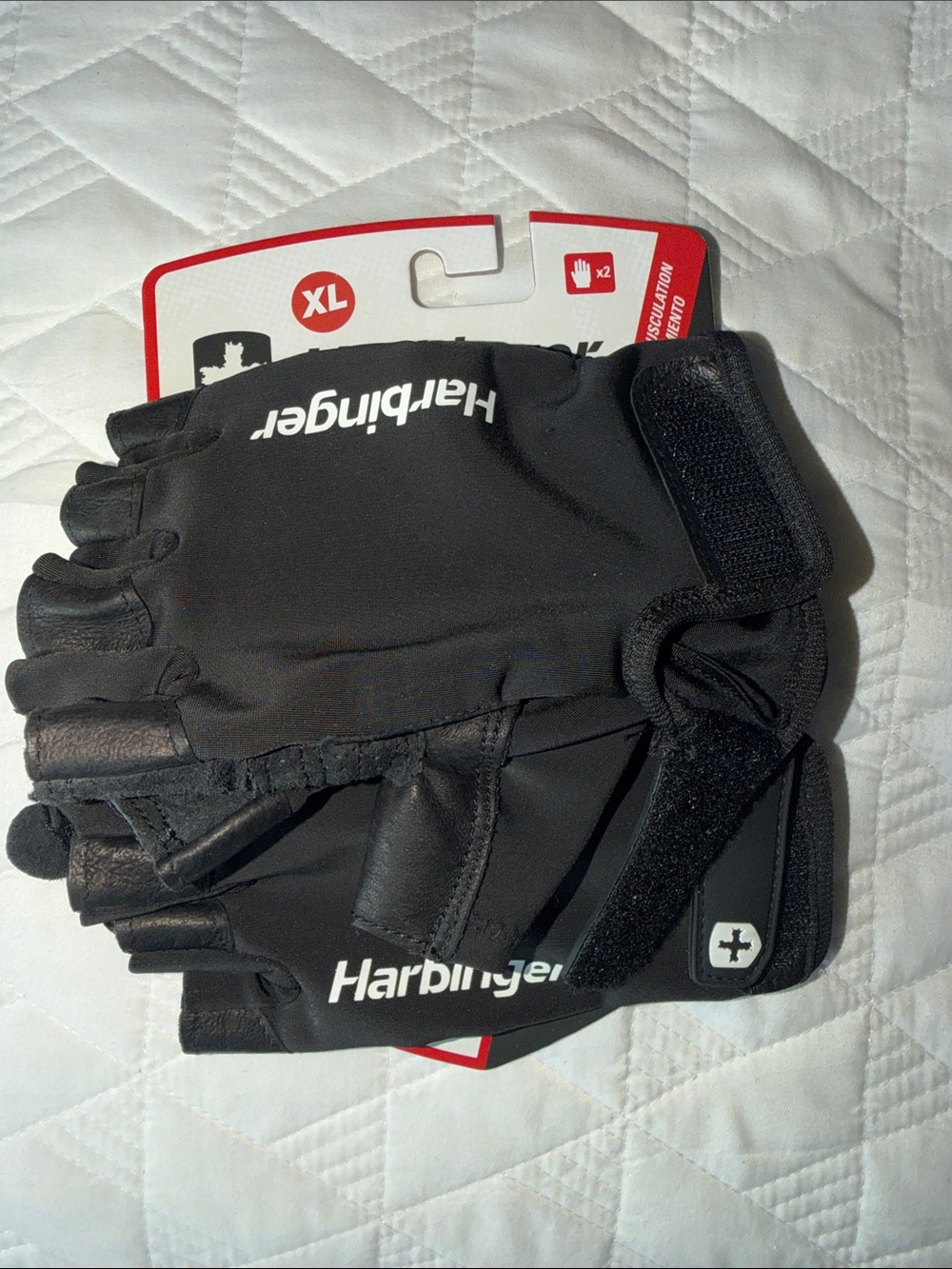 Men’s Black XL Workout Gloves - Half Finger